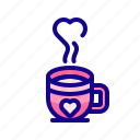 coffee, cup, tea, love, heart