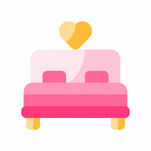 Bed, hotel, heart, love, valentine day icon - Download on Iconfinder