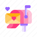 mailbox, mail, heart, love, valentine day