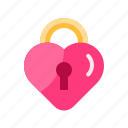 padlock, key, heart, love, valentine day