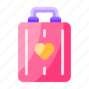 travel, suitcase, love, heart, valentine day
