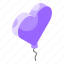 balloon, helium, heart, celebration, birthday, party, decorative