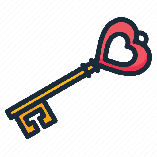 Heart, key, love, romance, valentine, unlock icon - Download on Iconfinder