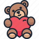 teddy, bear, heart, love, romance, valentine, gift