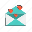 envelope, love, heart, message, romantic, valentine 