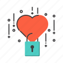 heart, love, padlock, protection, security, valentine