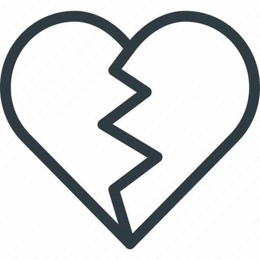 Breakup, broken, heart, romantic icon - Download on Iconfinder