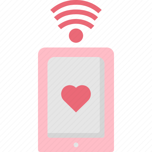 Heart, love, mobile, phone, smart, social, wifi icon - Download on Iconfinder