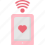 heart, love, mobile, phone, smart, social, wifi 