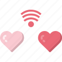 connection, decoration, heart, love, passion, two, wifi