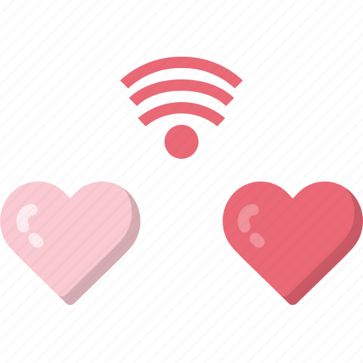 Connection, decoration, heart, love, passion, two, wifi icon - Download on Iconfinder