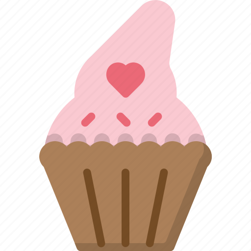 Cupcake, decoration, dessert, heart, muffin, romance, valentines icon - Download on Iconfinder