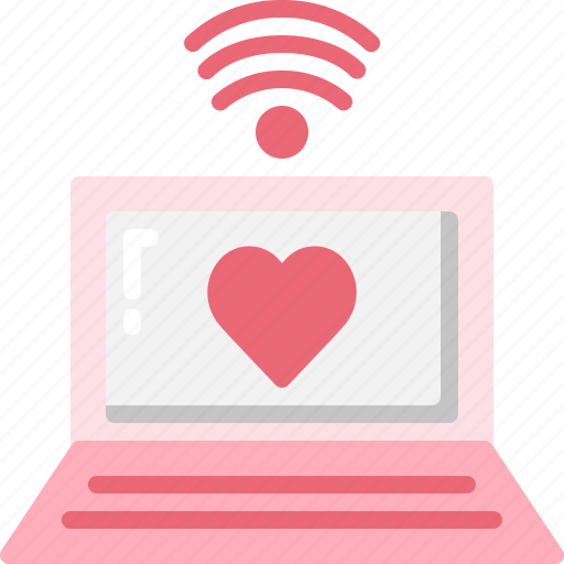 Computer, heart, love, monitor, notebook, valentines, wifi icon - Download on Iconfinder