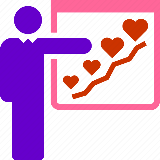 Diagram, graph, heart, love, report, romantic, presentation icon - Download on Iconfinder