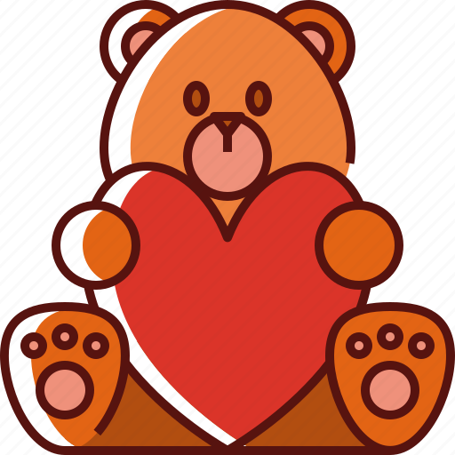 Teddy, bear, teddy bear, toy, love, romantic, heart icon - Download on Iconfinder