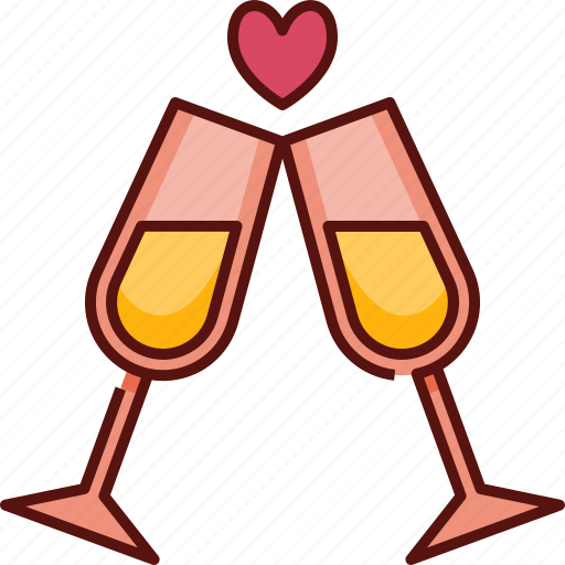 Champagne, drink, alcohol, wine, glass, celebration, valentine icon - Download on Iconfinder