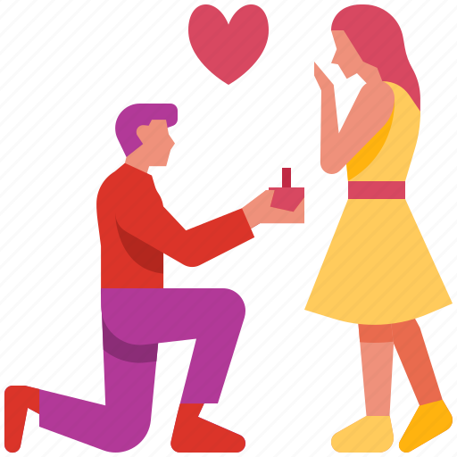 Proposing, happy, romantic, proposal, love, couple, valentine icon - Download on Iconfinder