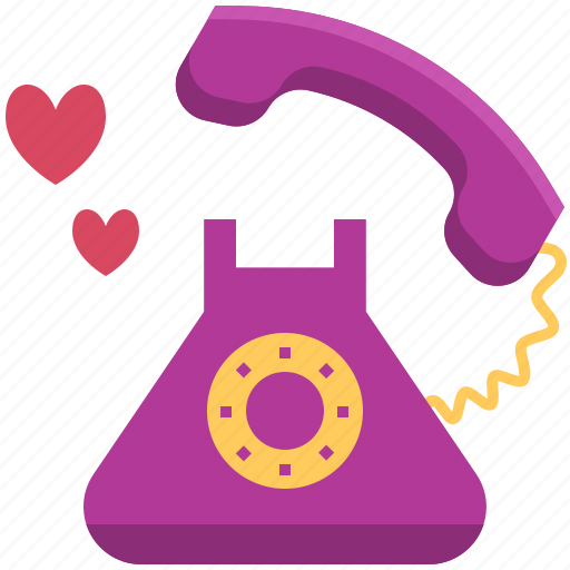 Phone, call, communication, telephone, heart, love, valentine icon - Download on Iconfinder