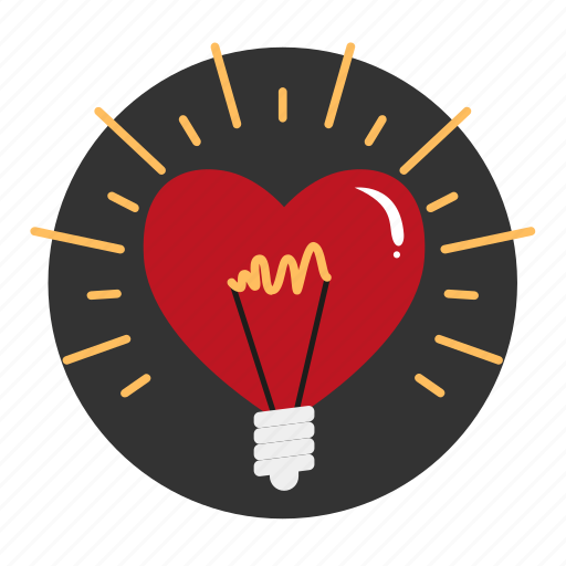 Bulb, heart, idea, light, lightbulb, love icon - Download on Iconfinder