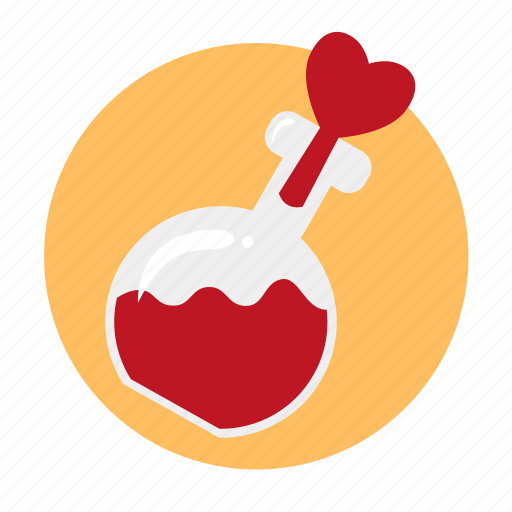 Bulb, flask, heart, love, love potion, magic of love, potion icon - Download on Iconfinder