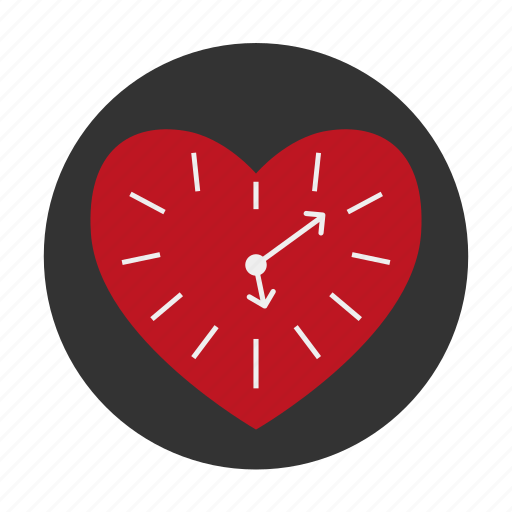 Clock, dating, heart, love, time icon - Download on Iconfinder