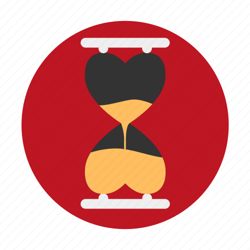 Clock, dating, heart, hourglass, love, sand, time icon - Download on Iconfinder