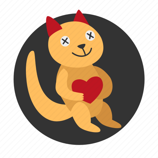 Animal, cat, gift, heart, present, soft toy, toy icon - Download on Iconfinder