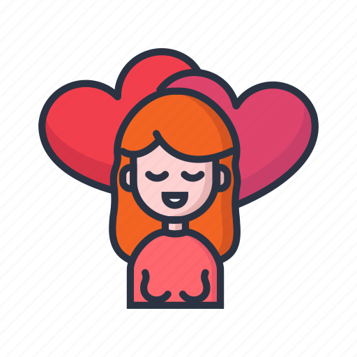 Girl, woman, female, smiley, love, heart, valentine icon - Download on Iconfinder