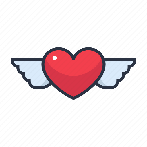 Wings, heart, love, valentine, romance, wedding, romantic icon - Download on Iconfinder