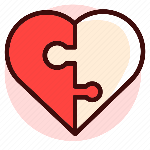 Heart, jigsaw, love, valentine, part, romantic, wedding icon - Download on Iconfinder