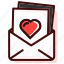 envelope, heart, letter, email, love, message, romance 