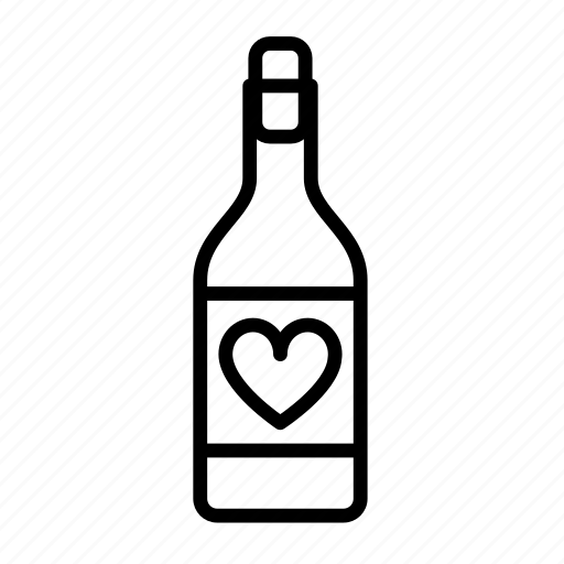 Bottle, love, valentine, wine, alcohol, drink, romantic icon - Download on Iconfinder