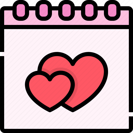Calendar, date, heart, love, romantic, romanticism icon - Download on Iconfinder