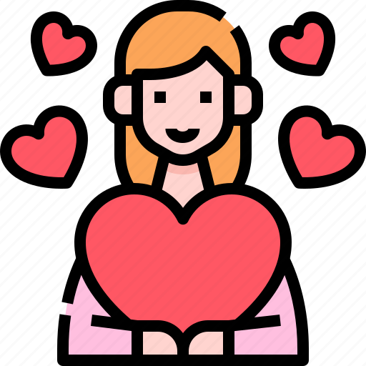Woman, in, love, romantic, romanticism icon - Download on Iconfinder