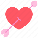 arrow, heart, in, love, romantic, romanticism