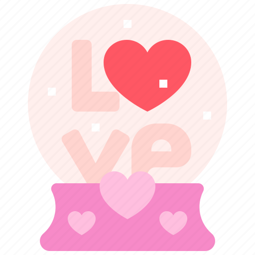Snow, globe, heart, love, romantic, romanticism, ornament icon - Download on Iconfinder