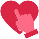 click, eart, hand, like, love, press, valentine’s day