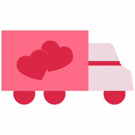 Delivery, gift, heart, love, transport, truck, valentine’s day icon - Download on Iconfinder
