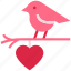 bird, bird and heart, glowing dove, heart, love bird, valentine’s day 