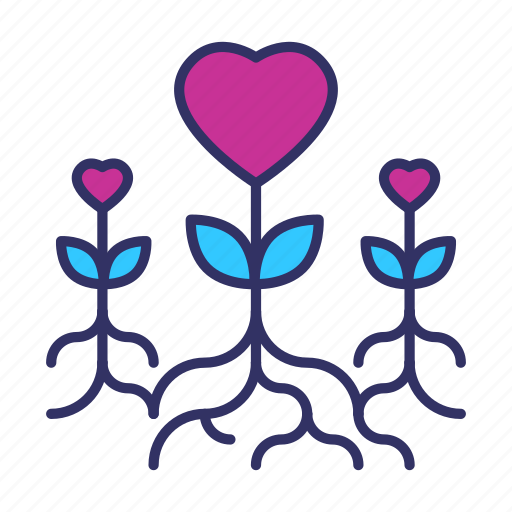 Plant, sprout, flower, nature, heart, ecology, agriculture icon - Download on Iconfinder