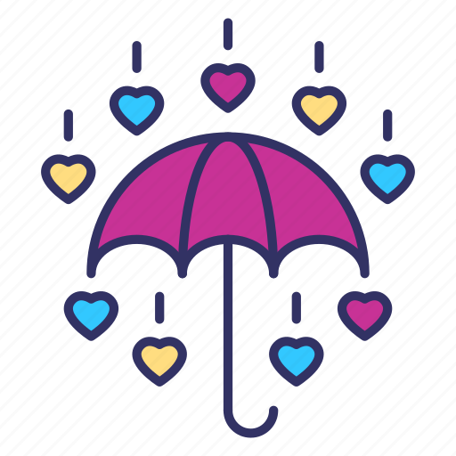Rain, umbrella, love, romance, heart, valentines day icon - Download on Iconfinder