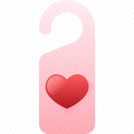 Valentine, heart, love, romantic, valentinesday, doorhanger icon - Download on Iconfinder