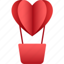 valentine, heart, love, romantic, valentinesday, hotairballoon