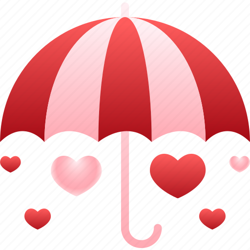 Valentine, heart, love, romantic, valentinesday, umbrella icon - Download on Iconfinder