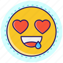 heart eyes emoji, emoticon, emoji, emotion, expression, smiley, love, heart-eyes, love-emoji