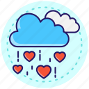 love rain, love, valentine, romance, romantic, heart-rain, romantic-weather, cloud, heart