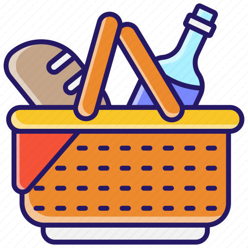 Picnic, food, basket, holiday, camping, summer, vacation icon - Download on Iconfinder