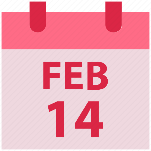 14 february, calendar, february, valentine’s day, wall calendar icon - Download on Iconfinder