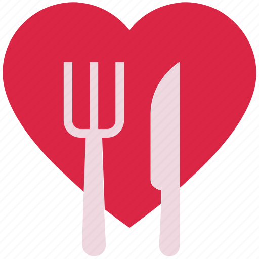 Dining, fork, heart, knife, love, valentine’s day icon - Download on ...