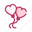 balloon, heart, love, romantic, valentine 
